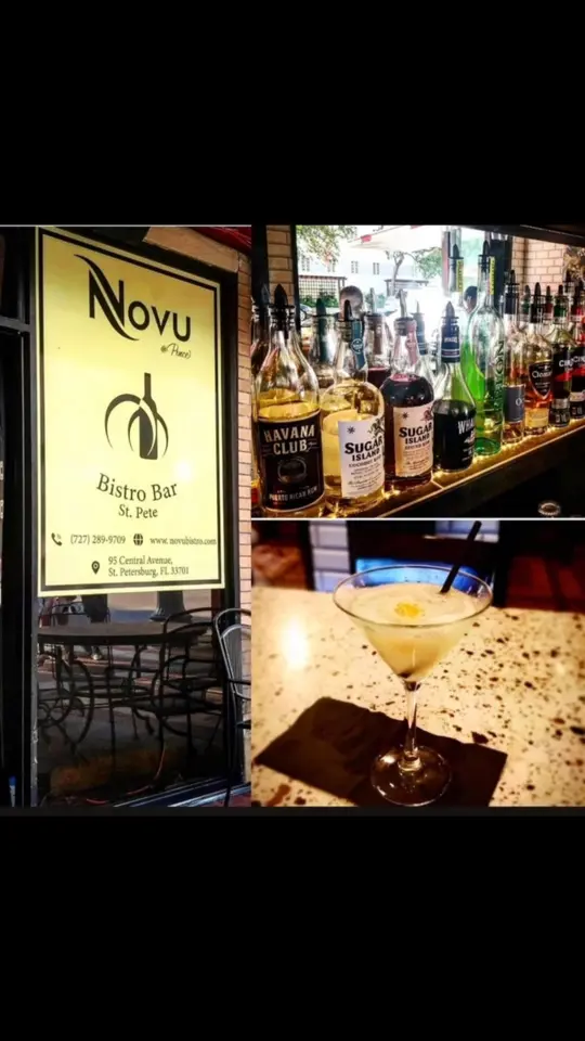  in Florida showing happy hour, cocktails, dinner, atmosphere, visit, video by Novu Bistro on Facebook