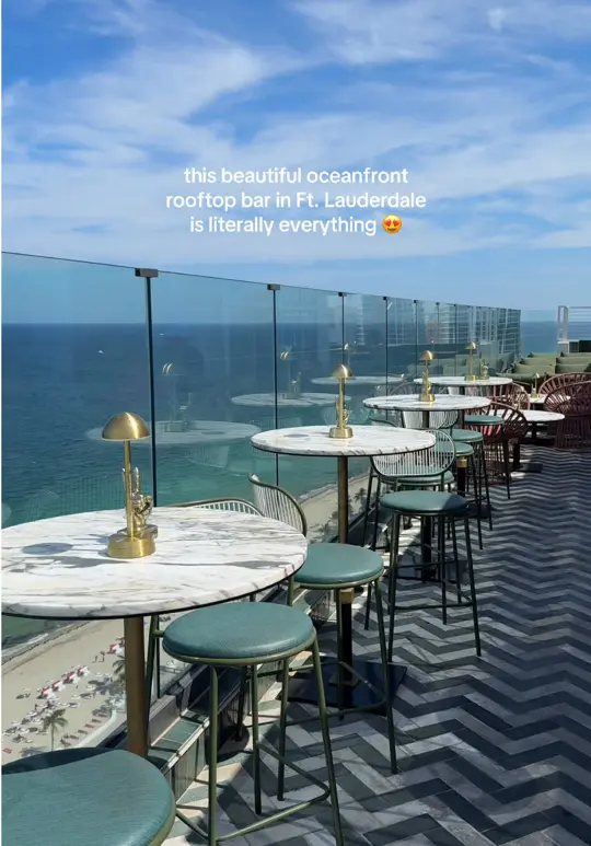 Nubé Rooftop in Fort Lauderdale showing review, visit, oceanfront views, drinks, video by thebrowardscene on TikTok
