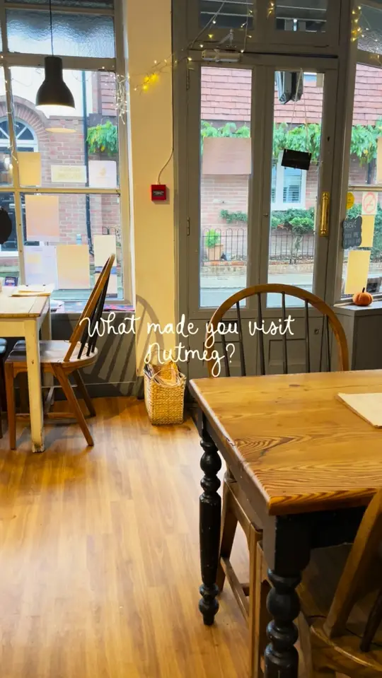  in Florida showing cake, coffee, food, atmosphere, video by Nutmeg Cafe on Facebook