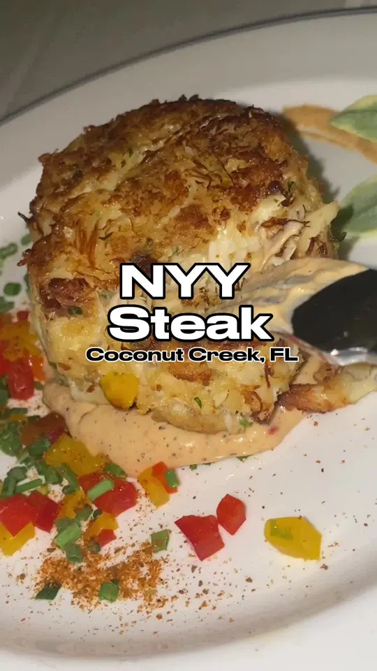NYY Steak in Coconut Creek showing review, bread/pretzels, cocktail, joltin’ joe, cocktail, lemon drop, cocktail, blueberry lemon drop, food, french onion soup, video by asiajamera on TikTok
