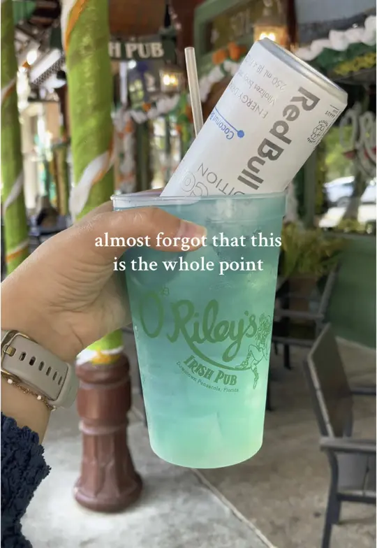 O'Riley's Uptown Tavern in Pensacola showing drink, irish trashcan, video by orileysirishpub on TikTok