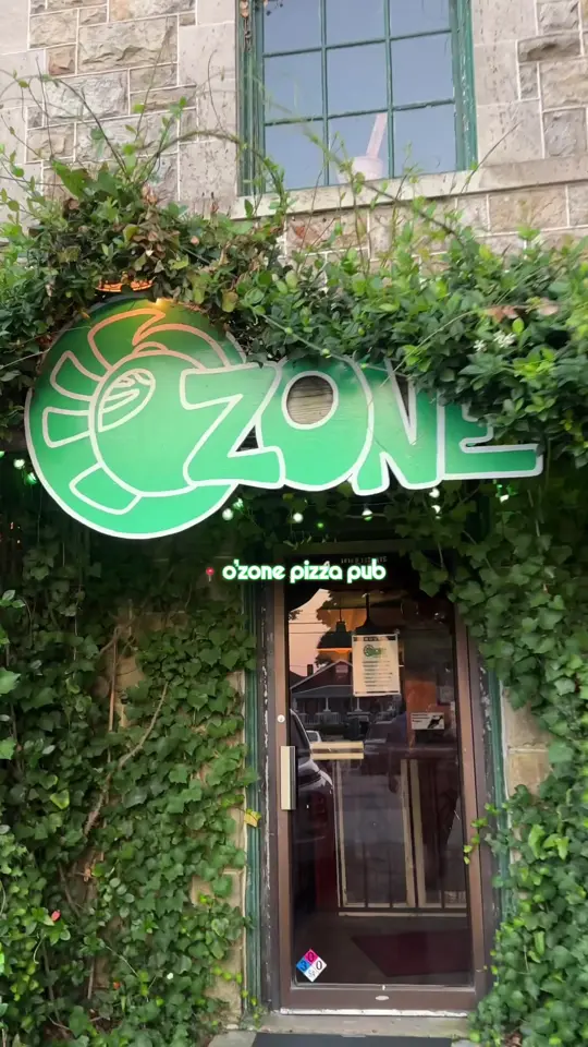 O'Zone Pizza Pub in Pensacola showing pizza, visit, video by pcola.eats on TikTok