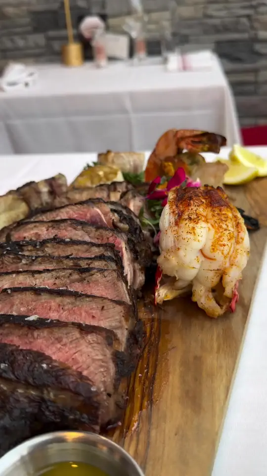 Oak & Ember Steakhouse in Stuart showing aged cuts, craft cocktails, video by eatlocalflorida on TikTok