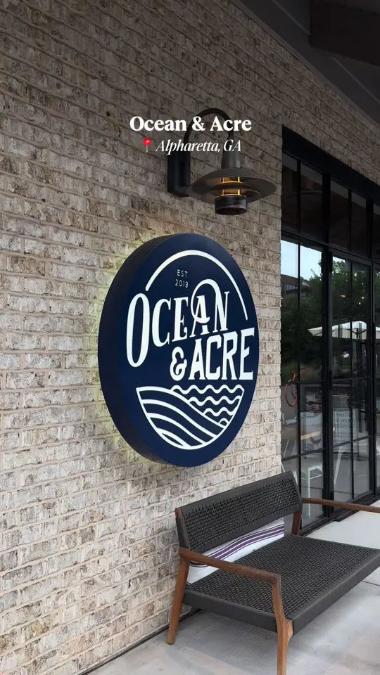 Ocean & Acre in Alpharetta showing atmosphere, coastal dinner vibes, video by itsjennanicoless on TikTok
