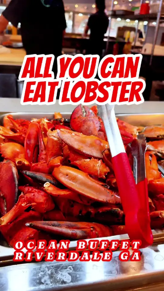 Ocean Buffet in Riverdale showing buffet, seafood, lobster, review, video by georgiafoodies on TikTok