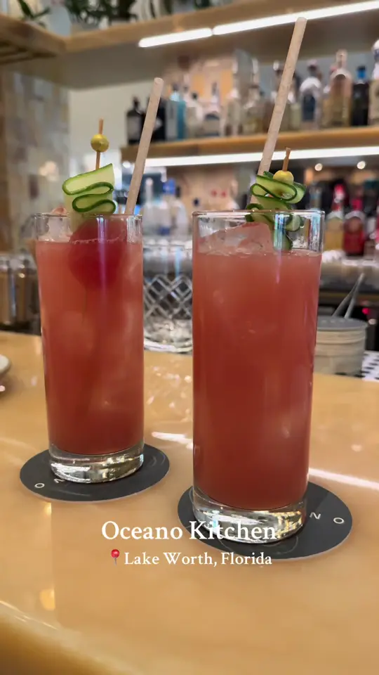 Oceano Kitchen in Lake Worth showing cocktail, restaurant visit, video by travelingtipsy on TikTok