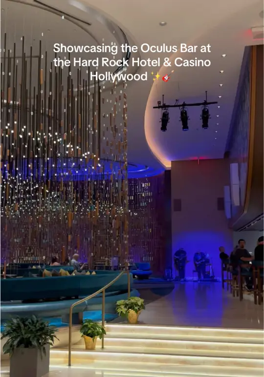 Oculus Bar (in Seminole Hard Rock Hollywood) in Davie showing cocktail, atmosphere, visit, video by travelin_with_nelson on TikTok