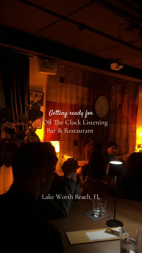 Off The Clock Listening Bar & Restaurant in Lake Worth showing review, visit, video by jessijeananderson on TikTok