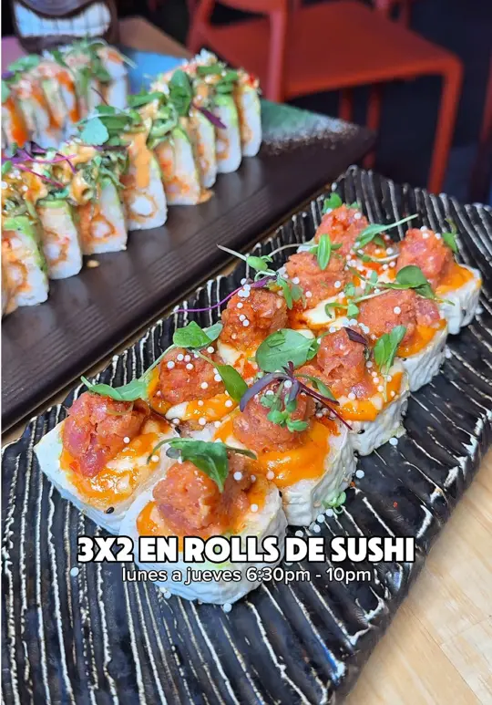 Ohana Sushi Kendall in Miami showing promotion, sushi roll, lunch special, happy hour, video by gabrielaromeros on TikTok