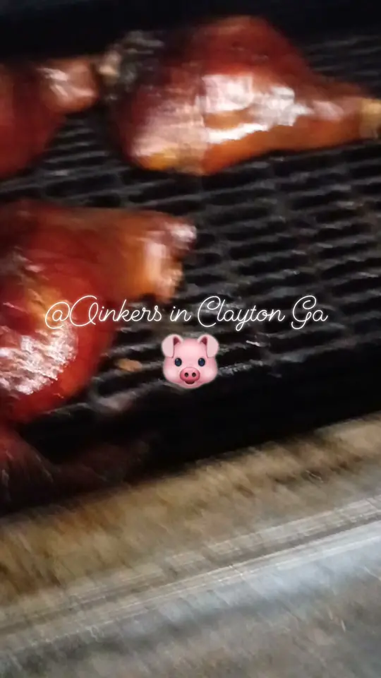 Oinkers in Clayton showing bbq, brick pits, video by High on the Hog BBQ Scott Busick on Facebook