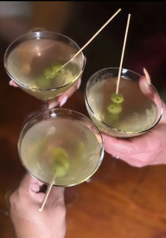 OK YAKI in Atlanta showing cocktail, dirty martini, video by atlantabestbites on TikTok