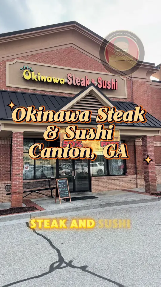 Okinawa Steak & Sushi in Canton showing review, hibachi setup, scallops, video by jarrettisnotimpressed on TikTok
