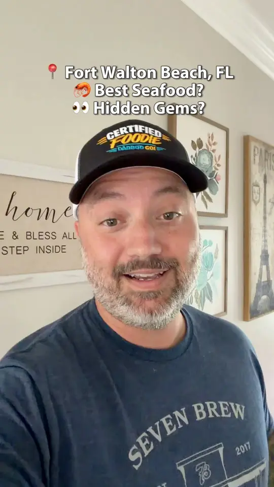 Old Bay Steamer in Fort Walton Beach showing seafood, restaurant visit, video by Cameron Parker on Facebook