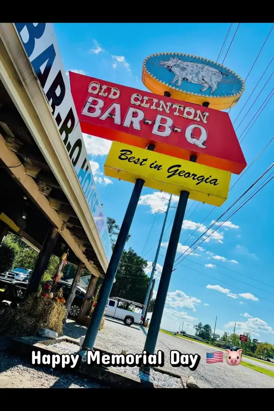 Old Clinton Barbecue House in Gray showing visit, barbecue, video by old.clinton.bbq.gr on TikTok