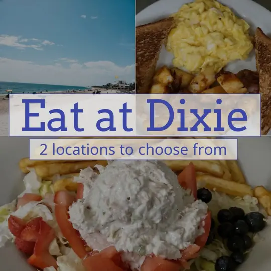 Old Dixie Cafe North in Hobe Sound showing restaurant announcement, ownership change, location details, video by Old Dixie Cafe North on Facebook