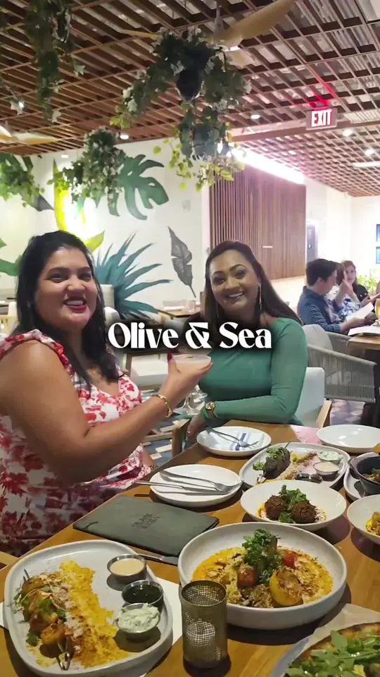 Olive and Sea in Fort Lauderdale showing restaurant visit, rooftop atmosphere, mediterranean fare, cocktails, video by trinicookingwithnatasha_ on TikTok