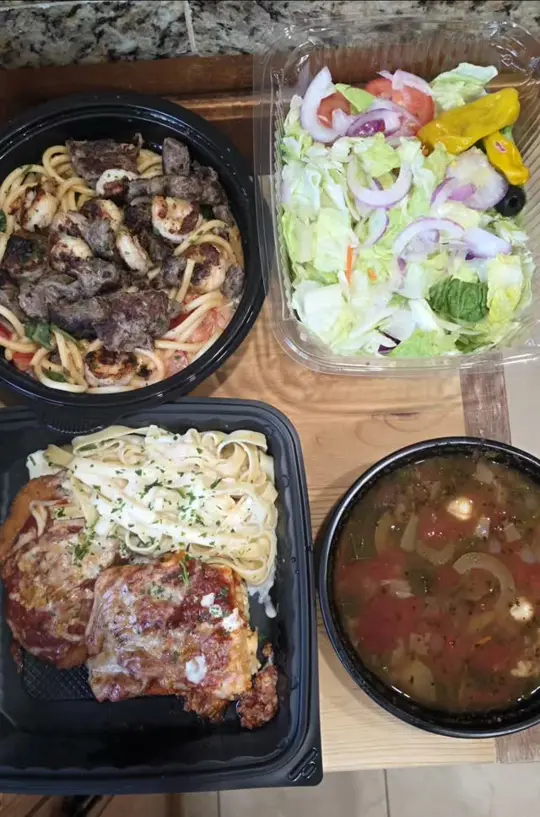 Olive Garden Italian Restaurant in Carrollton showing takeout, easy meal, video by Beautylifewith Anna on Facebook
