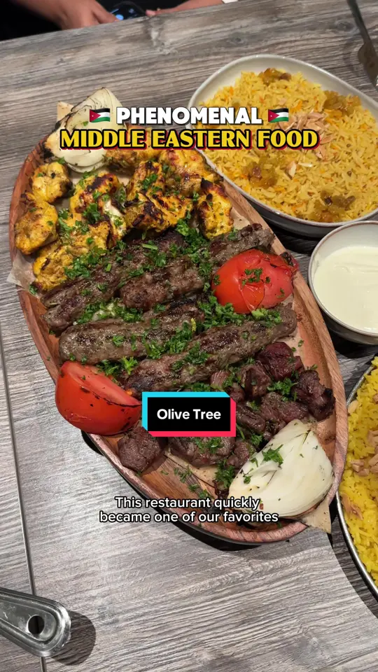 Olive Tree by Chef Yousef in Tampa showing food, middle eastern food, video by foodpeopleluv on TikTok