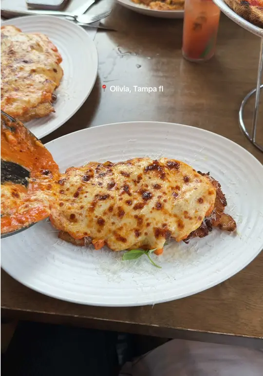 OLIVIA in Tampa showing food, chicken parm, video by cameronbbarbour1 on TikTok