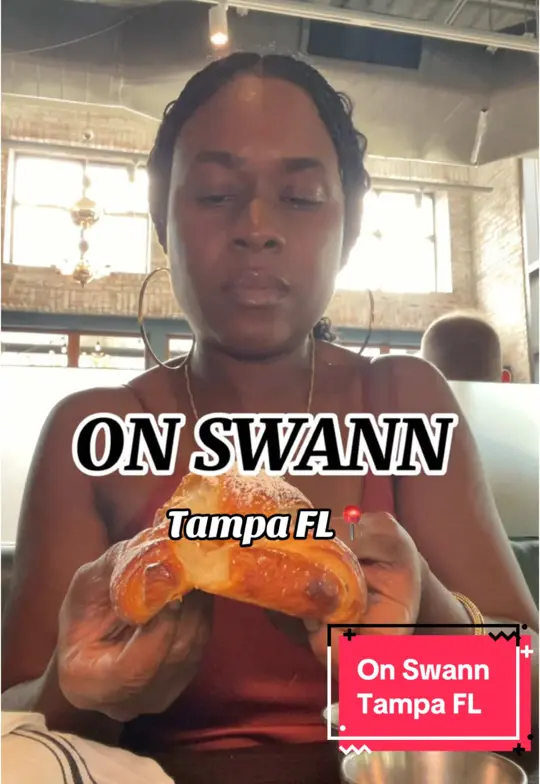 On Swann in Tampa showing brunch, croissant chicken salad mediterranean board, video by ntashahall on TikTok