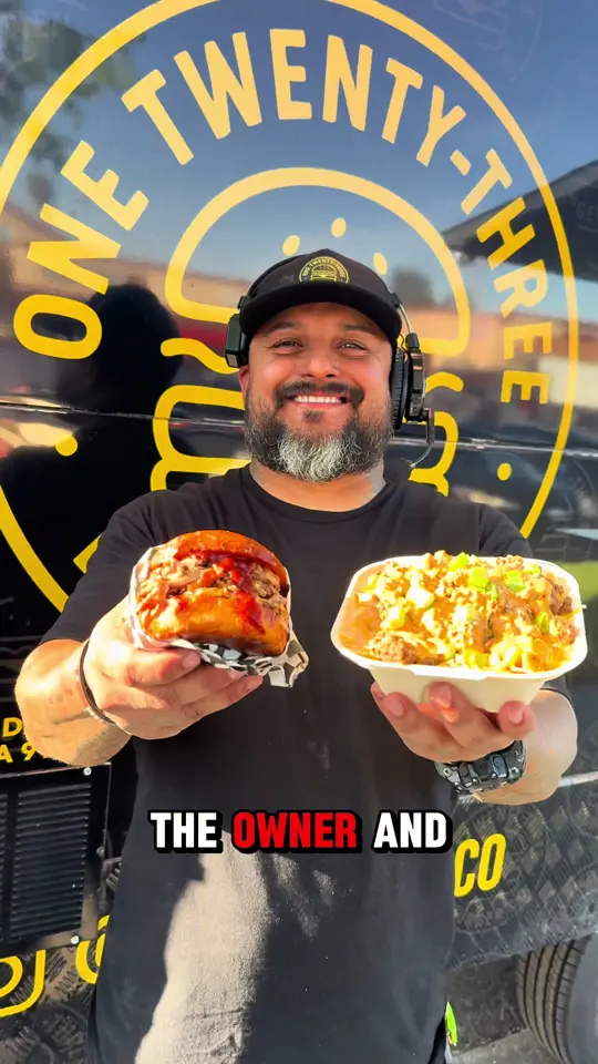 One Twenty Three Burger House in St. Augustine showing review, chili cheese fries, bulgogi fries, jalapeño bacon cheeseburger, western bbq burger, video by erikkthefoodie on TikTok