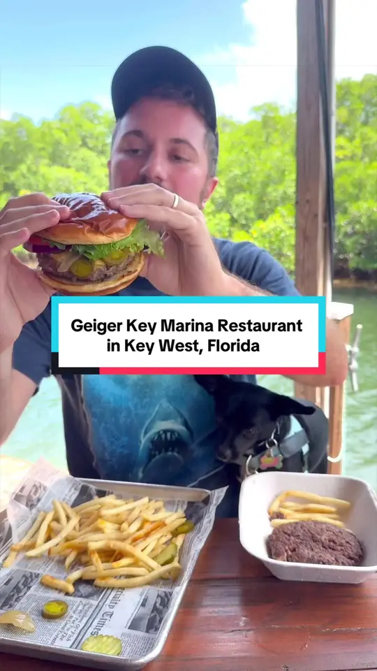 Onlywood Grill in Key West showing review, visit, hogfish sliders, burger, key lime colada, video by theshayspence on TikTok