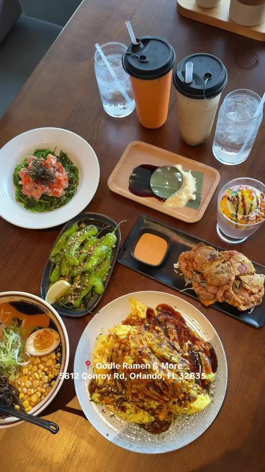 OODLE in Orlando showing omurice, ube panna cotta, review, video by itsjessielim on TikTok