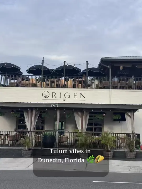  in Florida showing restaurant, tulum inspired food, rooftop atmosphere, signature sunset drink, crispy potato taco, camarones reales, video by miagenda.life on TikTok