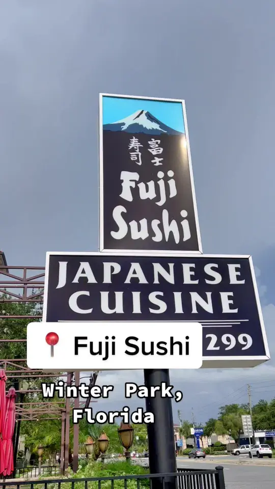 Orlando Fuji Sushi in Orlando showing review, visit, sushi rolls, kids meals, video by orlandofoodbabes on TikTok
