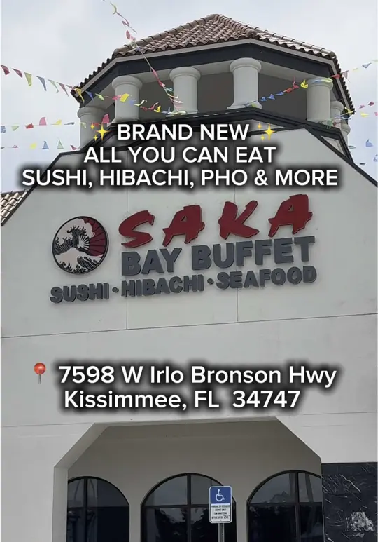 Osaka Bay Buffet in Kissimmee showing buffet, lunch, dinner, pricing, kids prices, video by theme.park.vibe on TikTok