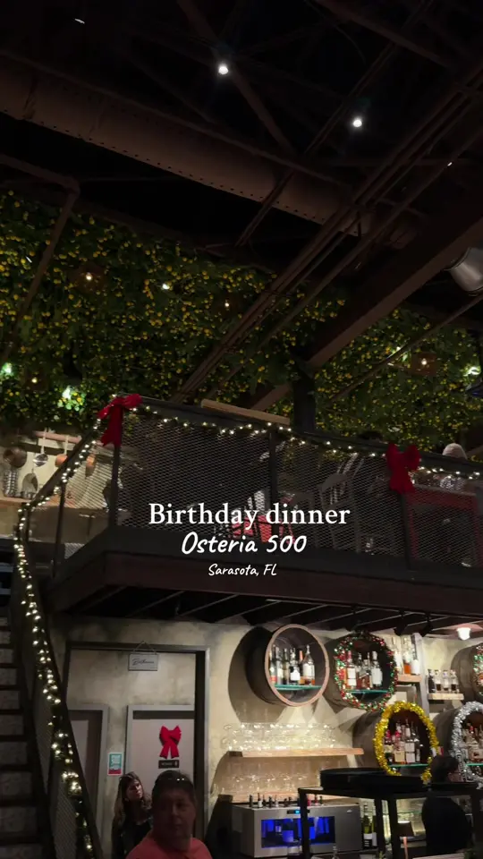 Osteria 500 in Sarasota showing cocktail, italian voice serenade, video by torypatton on TikTok