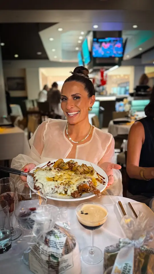 Osteria by Capri in West Palm Beach showing review, pasta, one pound meatball, visit, video by Danielle Coryn on Facebook