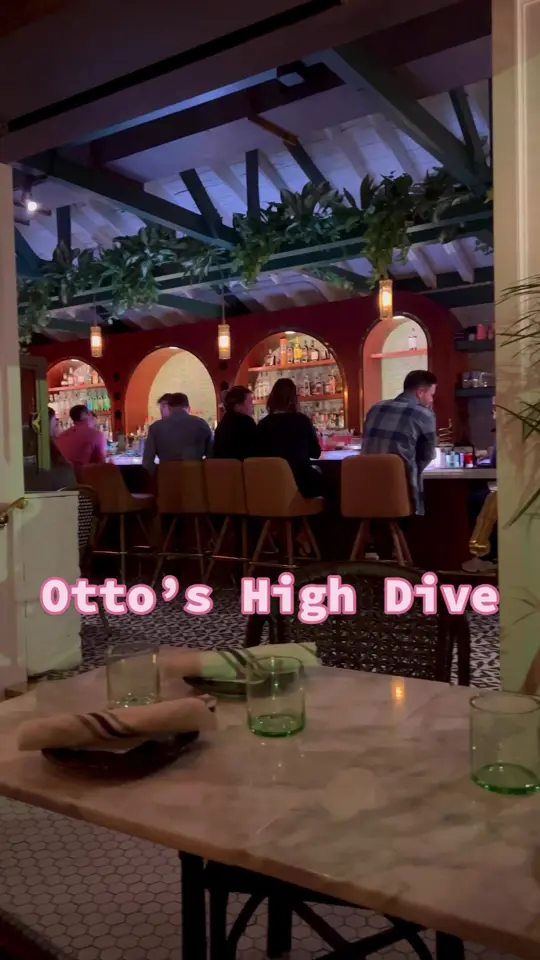 Otto's High Dive in Orlando showing cocktail, mocktails, wine, video by samanthalongton on TikTok