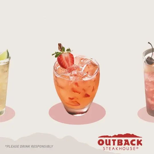 Outback Steakhouse in Fort Myers showing premium spirits, fresh ingredients, video by Outback Steakhouse on Facebook