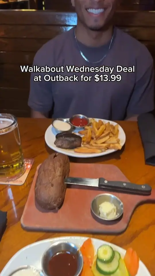 Outback Steakhouse-Palm Coast in Palm Coast showing promotion, walkabout wednesday, video by Outback Steakhouse - National on Facebook
