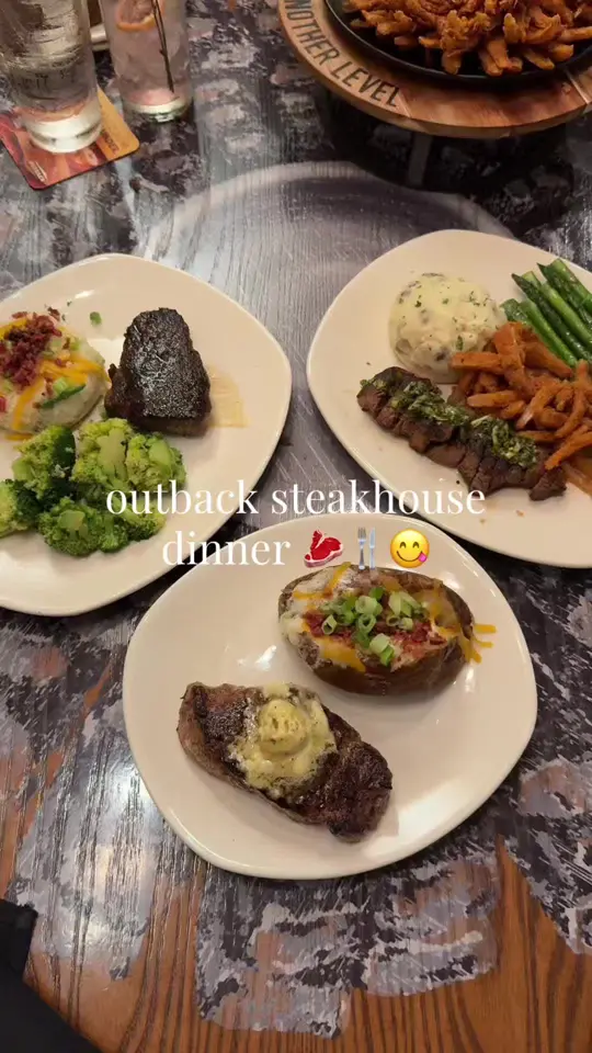 Outback Steakhouse-Pensacola in Pensacola showing meal, aussie 3 course meal, video by gloriamontoyaa on TikTok