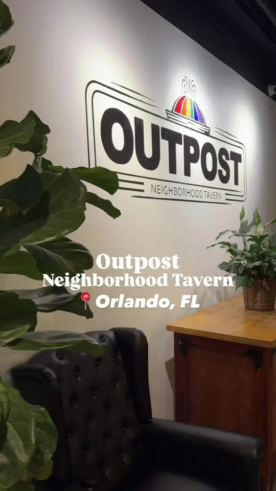 Outpost Neighborhood Tavern in Orlando showing southern comfort food, game days, drag brunches, cocktails, video by _adatewithkait on TikTok