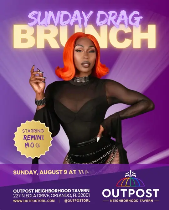 Outpost Neighborhood Tavern in Orlando showing drag brunch, live show, event, video by Remini Mogul on Facebook