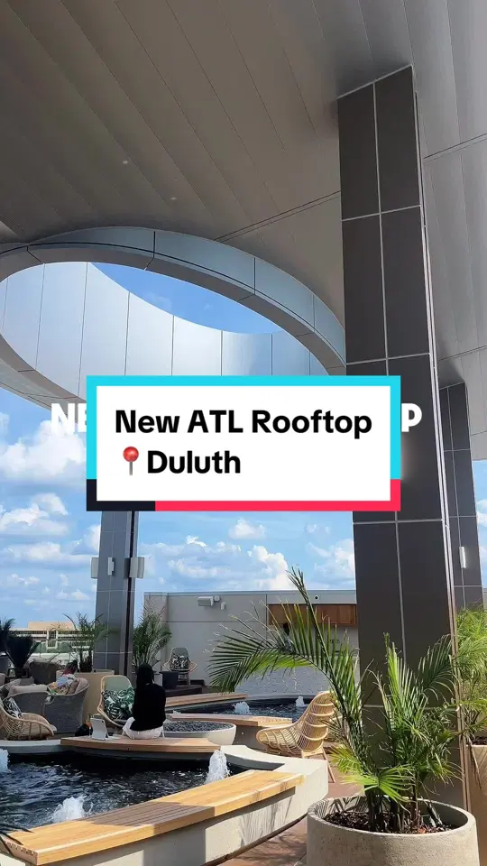 Overstory Rooftop Bar in Duluth showing review, visit, atmosphere, cocktails, lite bites, video by accessatlanta on TikTok