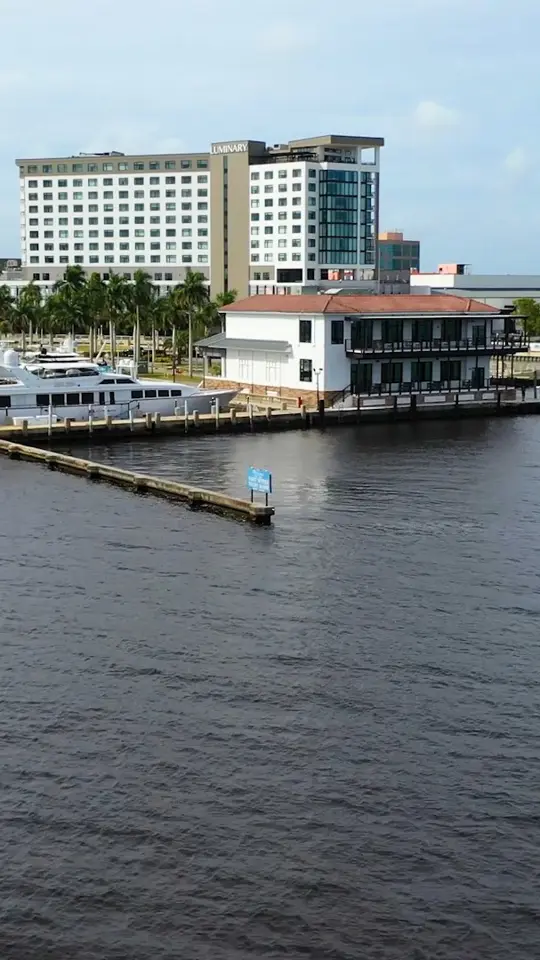 Oxbow Bar & Grill in Fort Myers showing atmosphere, riverfront views, video by Oxbow Bar & Grill on Facebook