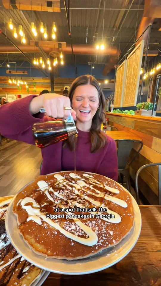 Oy! in Atlanta showing brunch, pancakes, video by atlpeachyeats_ on TikTok