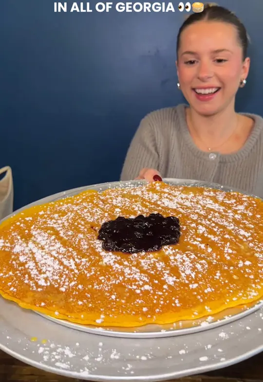 Oy! in Buford showing review, visit, pancakes, video by daseycaviseats on TikTok