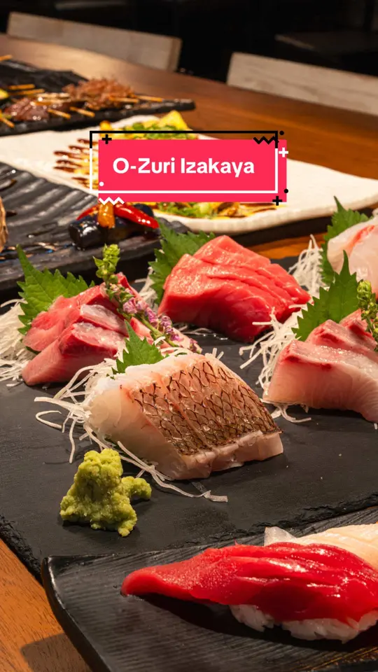 Ozuri Izakaya in Duluth showing visit, izakaya atmosphere, yakitori, sashimi, ramen, dons, sake, video by cindyandpeti on TikTok