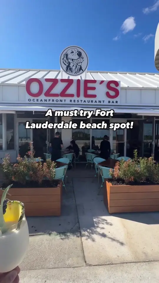 Ozzie's Restaurant Bar in Fort Lauderdale showing review, visit, video by fortlauderdaledowntown on TikTok