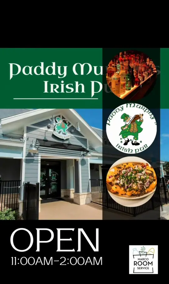  in Florida showing live music, sports viewing, pub atmosphere, video by Marco Room Service on Facebook