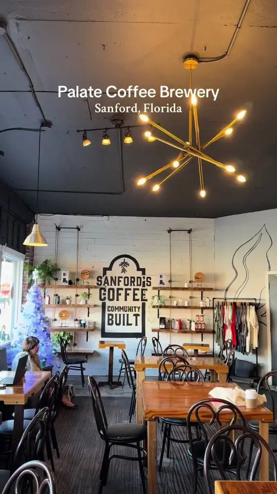 Palate Coffee Roasters - Sanford in Sanford showing coffee shop, local business, downtown sanford, anti-human trafficking awareness, video by momvibesnicole on TikTok
