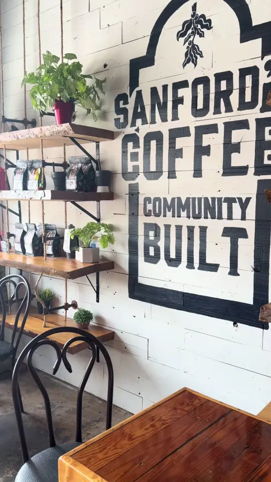 Palate Coffee Roasters - Sanford in Sanford showing coffee, guava matcha, food, sanford sunrise breakfast sandwich, video by asplashofkrystal on TikTok