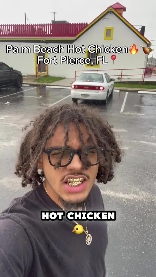 Palm Beach hot chicken in Fort Pierce showing visit, hot chicken, video by beenstepppin on TikTok