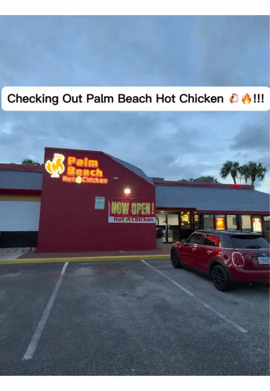 Palm Beach Hot Chicken in Oakland Park showing visit, food review, video by dameisdashing on TikTok