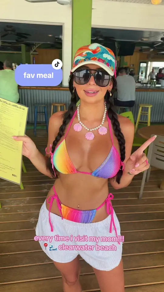 Palm Pavilion Beachside Grill & Bar in Clearwater showing shrimp, beach bowl, video by jayciekathleen3 on TikTok